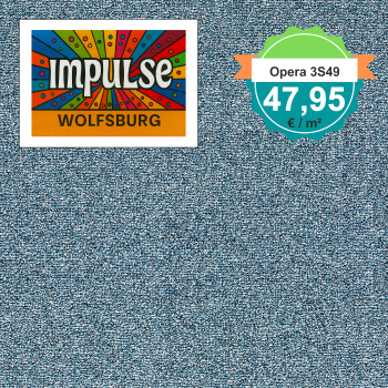 Opera 3S49 blau – Draufsicht quadratisch Vorwerk Teppichboden Opera blau